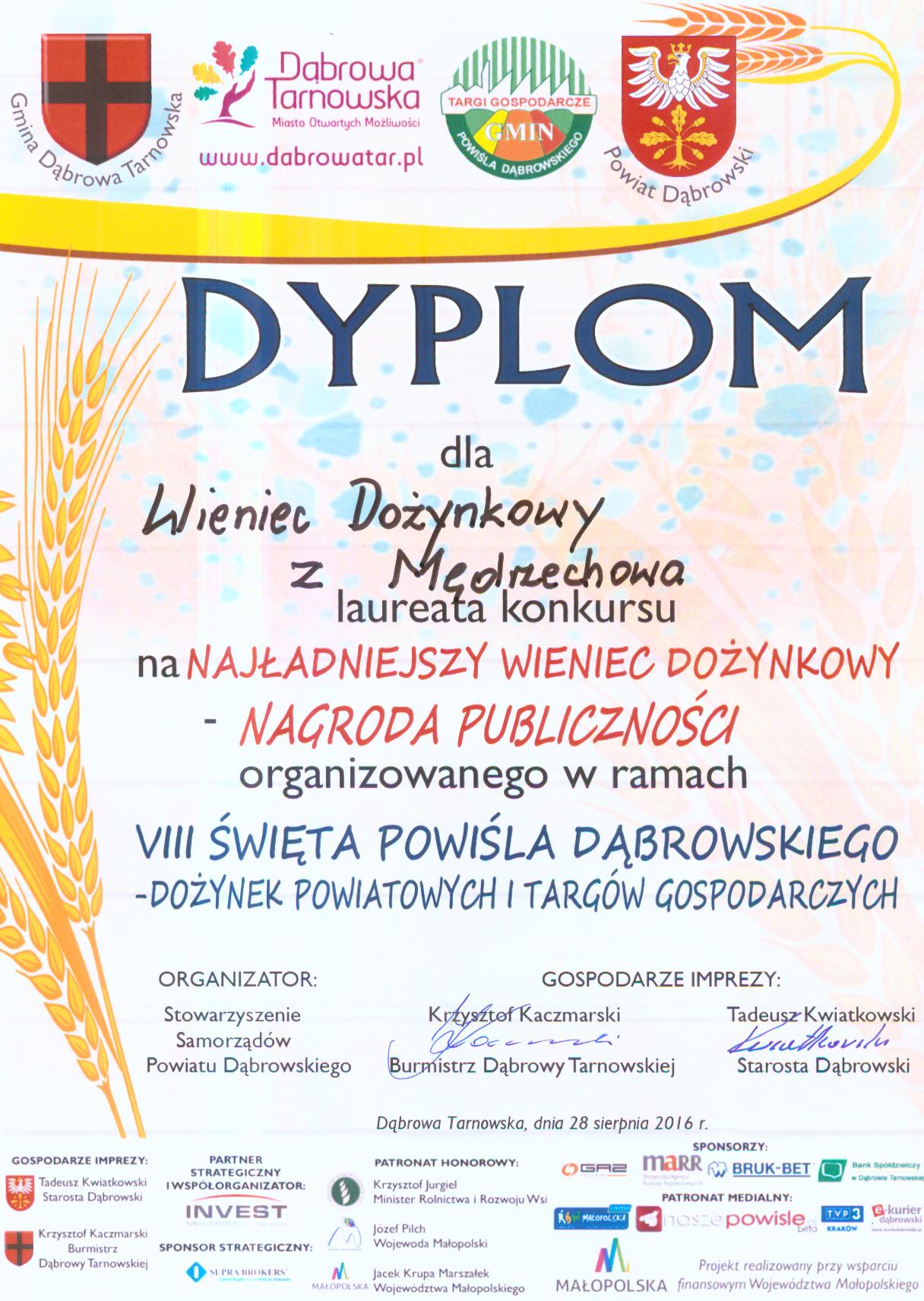 Dyplom nagroda publiczności