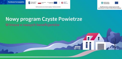 Grafika informująca o nowym programie czyste powietrze